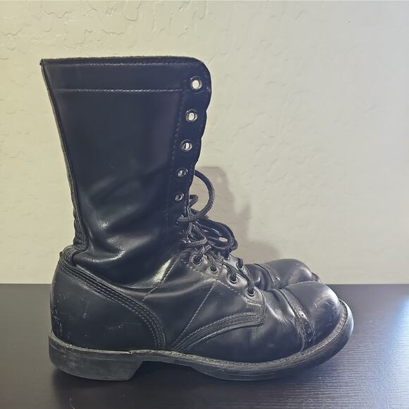 Corcoran 1500 Jump Boots Sz 9 D Black Leather Cap Toe Combat Paratrooper USA - Picture 3 of 6